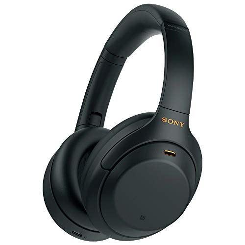 Sony WH-1000XM4 Wireless Noise Cancelling Over-Ear Headphones with Mic, Silver, Bundle with Case, Charger & Gym Bag R559