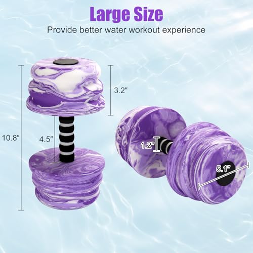 Aquatic Exercise Dumbbells 2PCS Foam Barbells for Water Workouts T552686