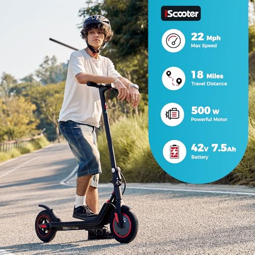 iScooter Electric Scooter for Adults, Long Range Commuting with Cruise Control F733591
