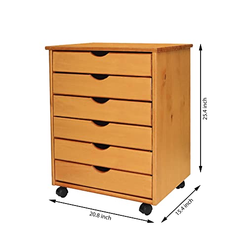 Jela Original Roll Cart, Solid Wood, 6 Drawer, White H793