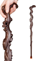 Wood Cane with Supportive Curved Handle, Exquisite Carving Walking Canes, Handmade Carved Sticks, Ebony Crutch Stick Gift for Men and Women