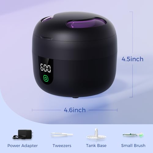 Ultrasonic Retainer Cleaner with Removable Tank for Aligners, Jewelry B601919