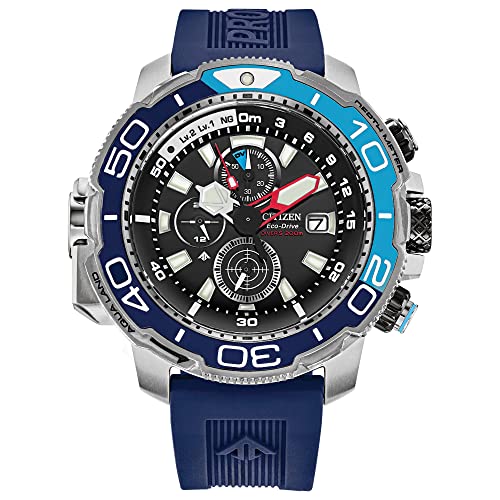Citizen Men's Promaster Sea Aqualand Eco-Drive Watch, Polyurethane Strap, Chronograph, Date, 12/24 Hour Time, Power Reserve Indicator, Sapphire Crystal, Luminous Hands and Markers