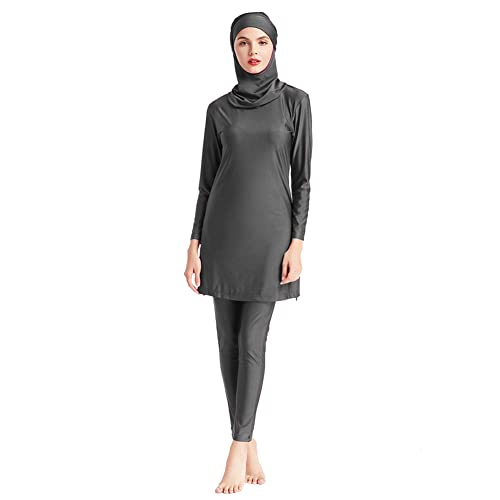 OBEEII Womens Muslim Swimsuits Full Coverage Long Sleeve Swimwear Burkini Hijab Bathing Suit