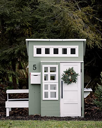 KidKraft Modern Outdoor Wooden Playhouse with Picnic Table and Grill S7361