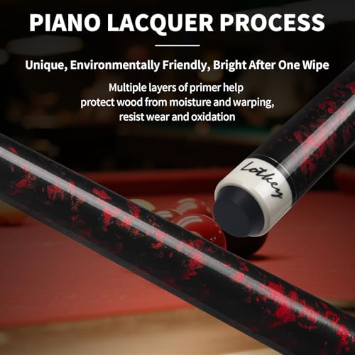 LOTKEY Pool Cue Set of 4 - Canadian Maple 58'' Billiard Sticks with 2 Chalks R905285