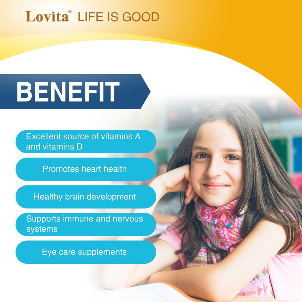 Lovita Cod Liver Oil 400 mg, Omega 3 with Vitamin A & D3, 90 Softgels (Pack of 3) T4339