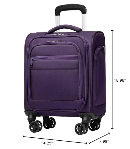 Coolife Underseat Carry On Luggage Softside Spinner Suitcase S899097