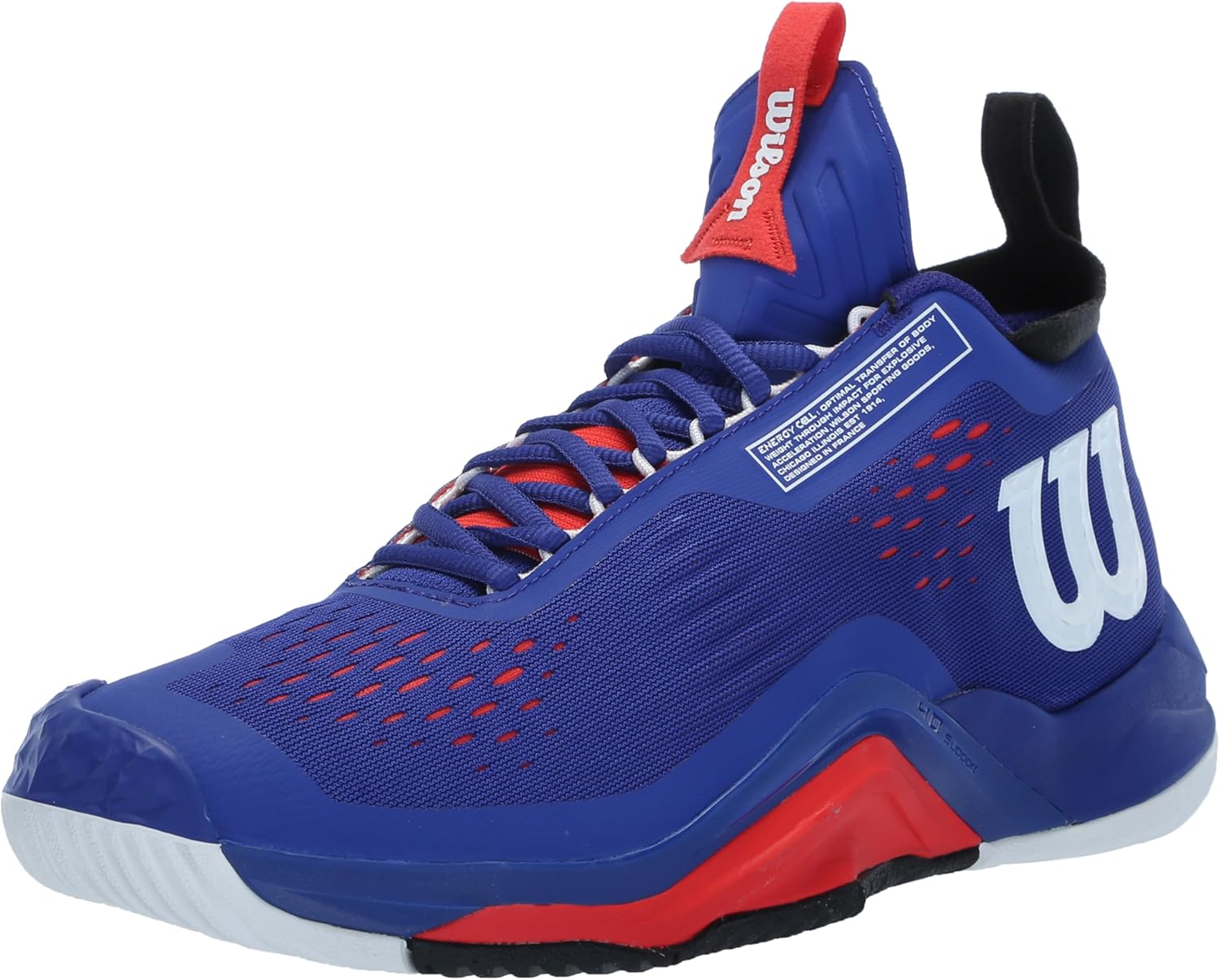 Wilson Rush Pro Tour Mid Men's Tennis Shoe - Blue/Black/Poppy Red, Size 10 US
