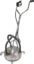 21" Stainless Steel Surface Cleaner with Vacuum Port, Wheels, and Wand Pressure Washer Attachment 4000 PSI, 12 GPM
