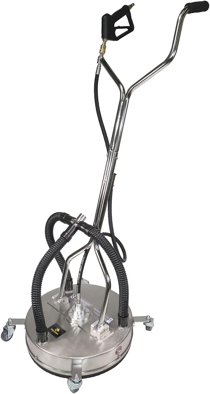 21" Stainless Steel Surface Cleaner with Vacuum Port, Wheels, and Wand Pressure Washer Attachment 4000 PSI, 12 GPM