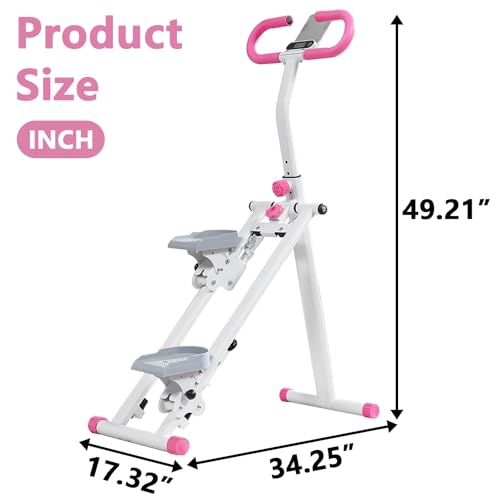 Folding Stair Stepper for Home Gym, Adjustable Handlebar & Pedals, 300LBS Load W2967