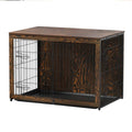 Megidok Wooden Dog Crate Furniture with Cushion Dog Crate End Table with Tray - Pet Supplies online store
