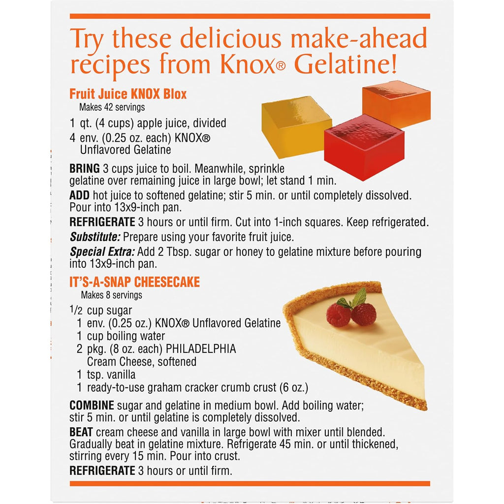 Knox Unflavored Gelatin, 4 Envelopes S74875