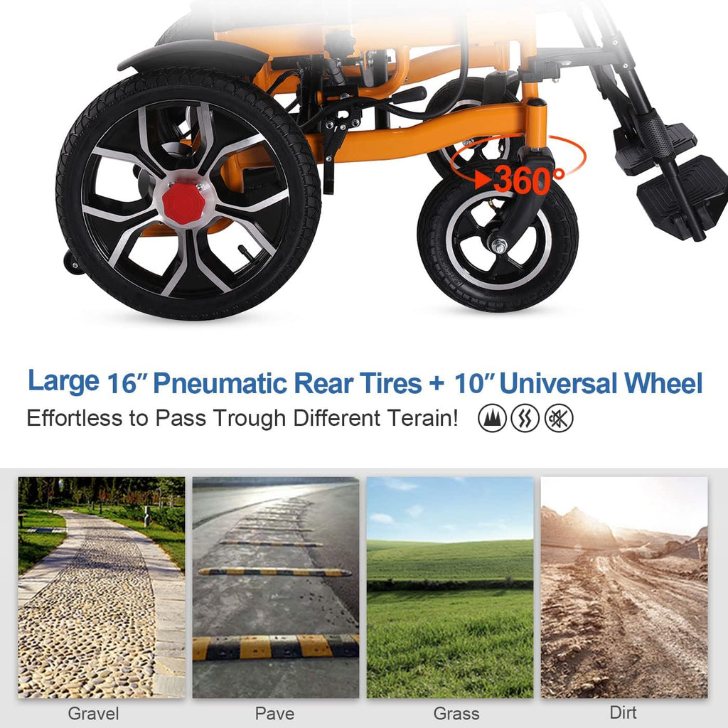 Lightweight Folding Electric Wheelchair for Adults, 20in Seat, 300lbs Capacity R662351