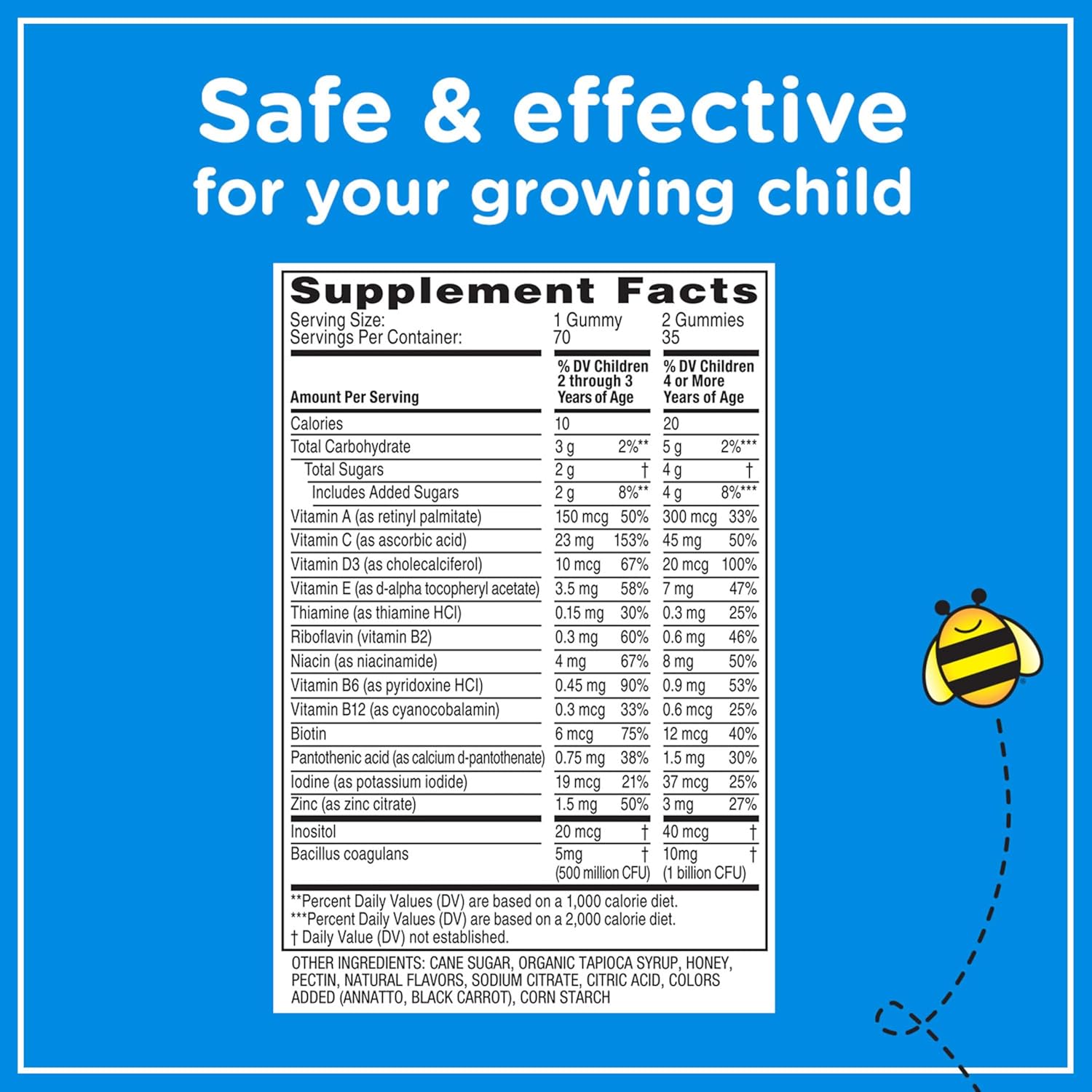 Zarbee's Kid's Complete Daily Multivitamin + Probiotic Gummies, Natural Fruit, 70 Count S42761