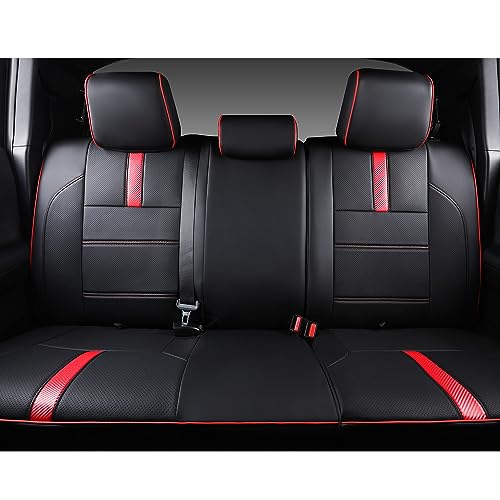 PTYYDS Seat Covers for 2016-2023 Toyota Tacoma Full Set Black Red U9444