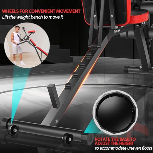 OPPSDECOR Adjustable Weight Bench with Leg Extension and Preacher Curl S467811