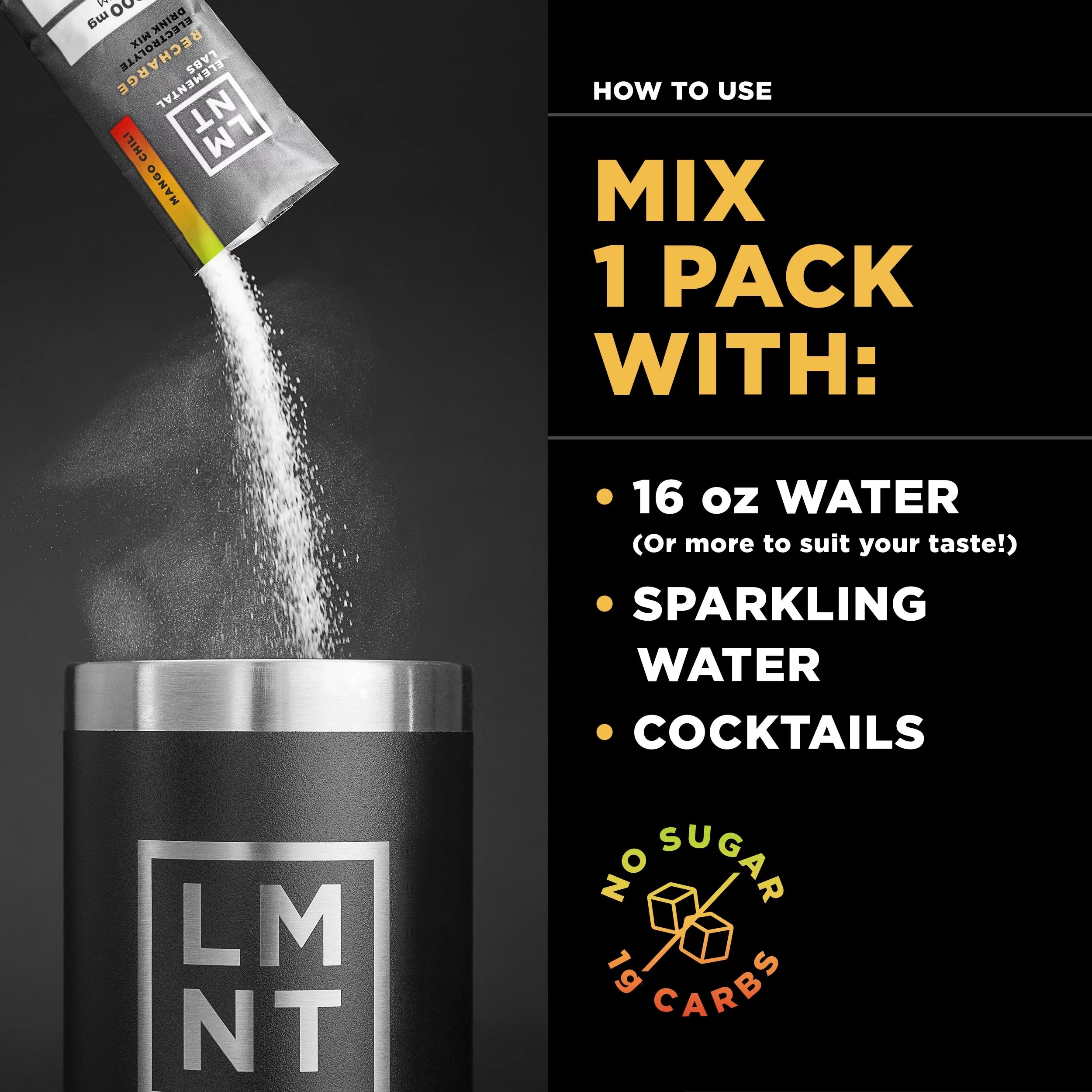 LMNT Electrolyte Drink Mix Hydration Powder Mango Chili 30 Stick Packs Y3927