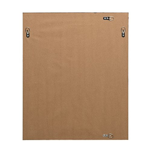 DesignOvation Beatrice Framed Rectangle Wall Mirror 27x39 Rustic Brown Q49518