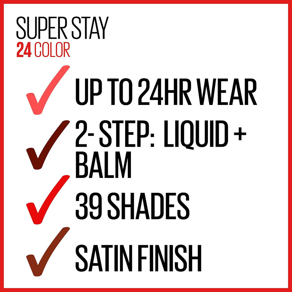 Maybelline Super Stay 24 2-Step Liquid Lipstick, Merlot Armour, 1 oz (Pack of 2) A165299