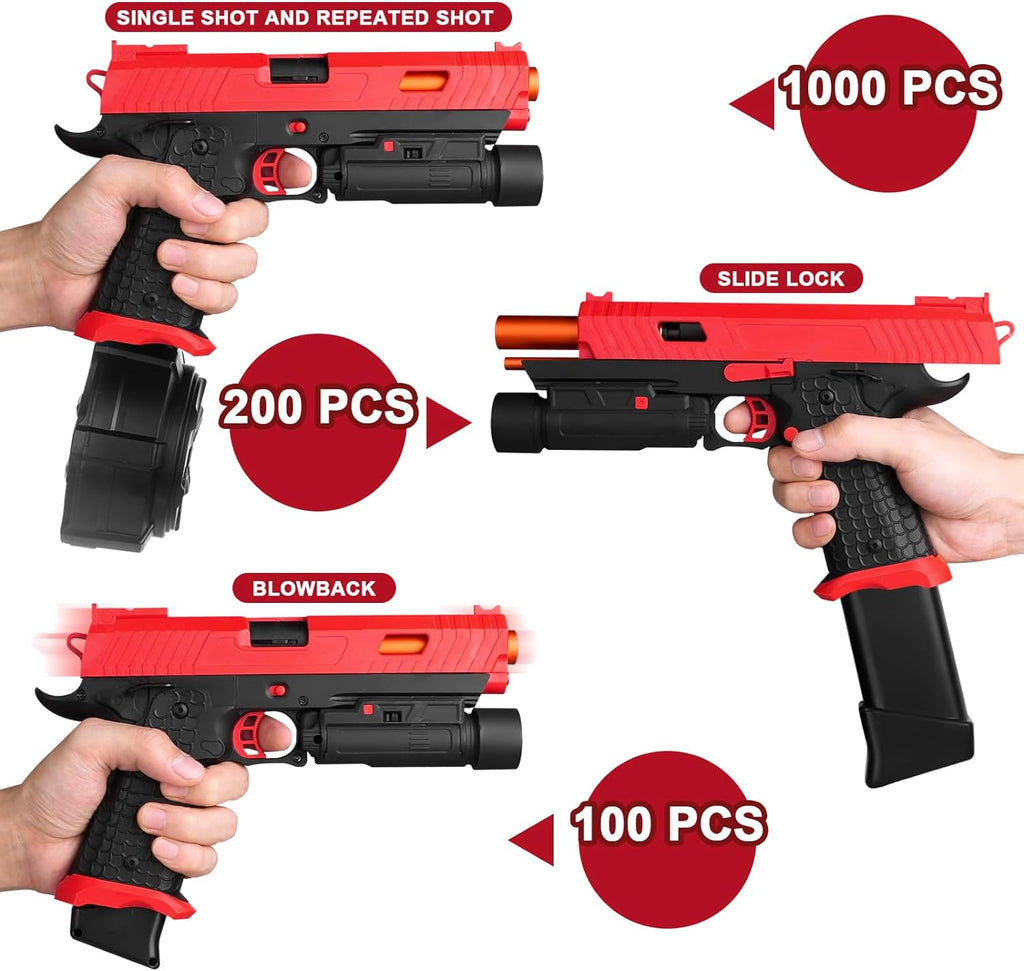 Electric Gel Toys X5 Full Auto Splat-Blaster with Drum and Goggles for Outdoor Team Game, Red B745