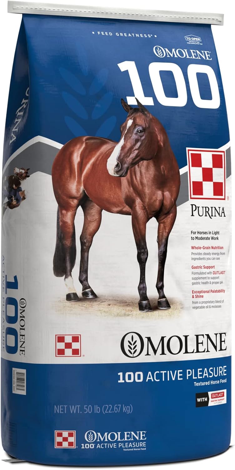 Purina Omolene #100® Active Pleasure Horse Feed | 50 pounds (50 lb) Bag