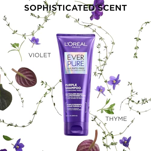 L’Oreal Paris EverPure Sulfate Free Purple Shampoo for Blonde Hair, 6.8 Fl Oz R817
