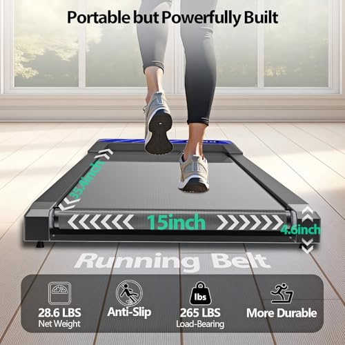Walking Pad Treadmill with Incline for Home Office, 2.5 HP Portable I143989