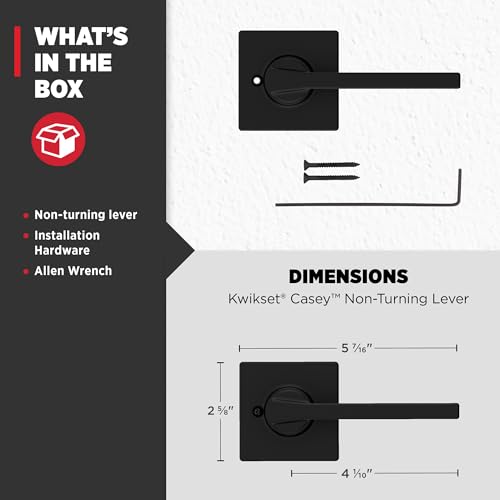 Kwikset Casey Interior Privacy Door Handle with Lock 10 Pack, Matte Black G103018