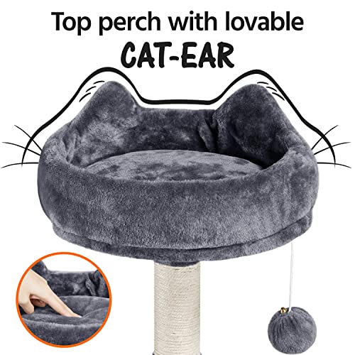 Topeakmart 54.5in Cat Tree for Indoor Cats with Cozy Condo, Dark Gray O790597