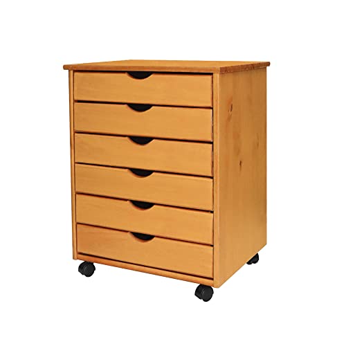 Jela Original Roll Cart, Solid Wood, 6 Drawer, White H793