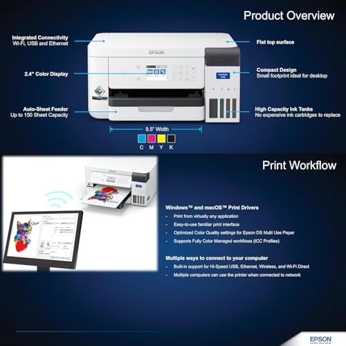 Epson SureColor F170 Dye-Sublimation Printer with Ink, Guide & Power Cable A593433