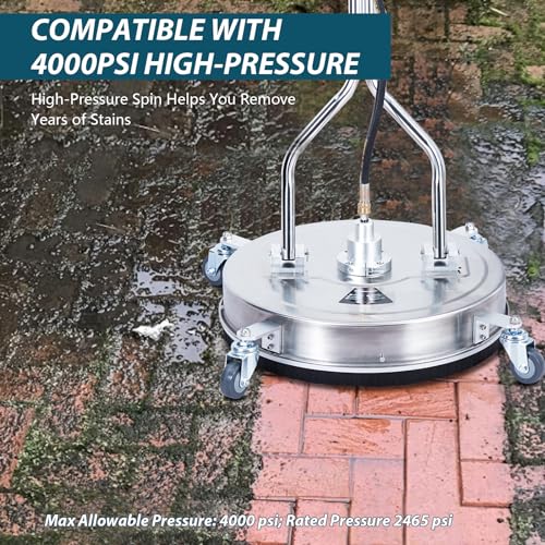 Towallmark 24" Pressure Washer Surface Cleaner with Dual Handle, 4 Wheels, 4000 PSI K3055