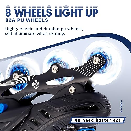 Kuxuan Skates Adjustable Illuminating Inline Skates for Kids and Adults E924535