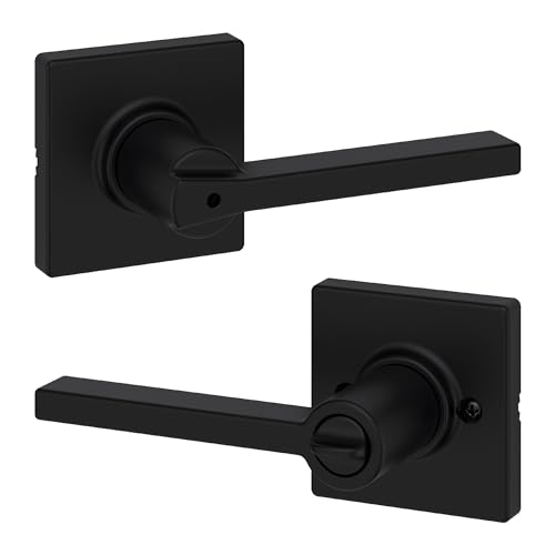 Kwikset Casey Interior Privacy Door Handle with Lock 10 Pack, Matte Black G103018