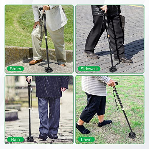 COVACURE Foldable Adjustable Walking Cane for Seniors with Carry Bag H632