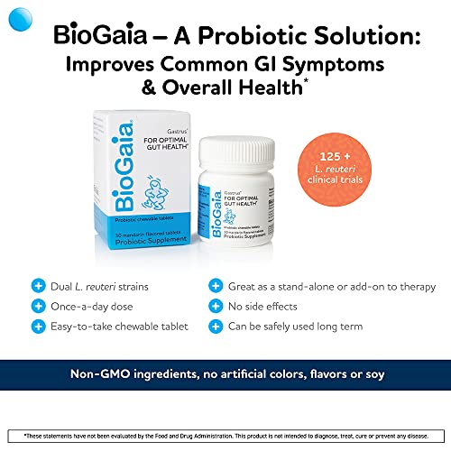 BioGaia Gastrus Chewable Tablets, Adult Probiotic, 30 Count J193640
