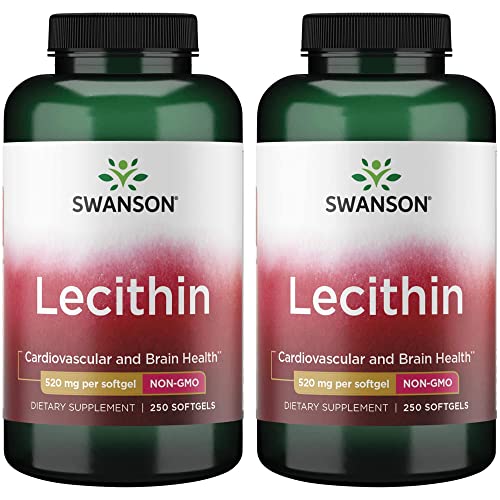 Swanson Lecithin Non-Gmo 520 Milligrams 250 Sgels