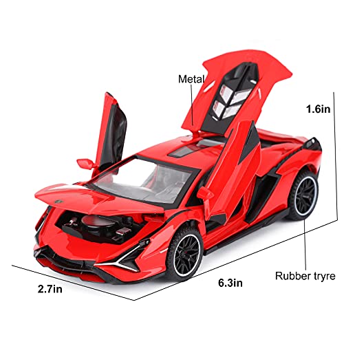 SASBSC Lambo Sian FKP3 Metal Model Car with Light and Sound Pull Back Toy, Blue W36121