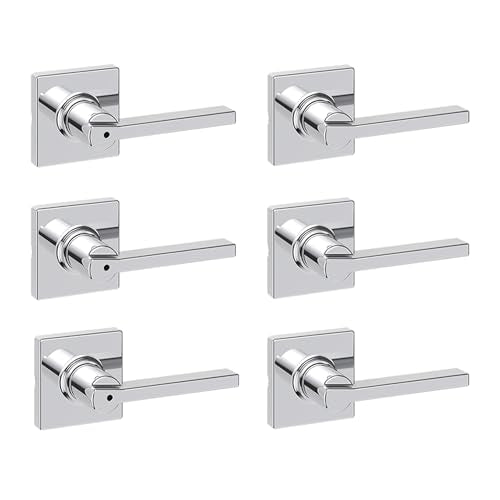Kwikset Casey Interior Privacy Door Handle with Lock 10 Pack, Matte Black G103018