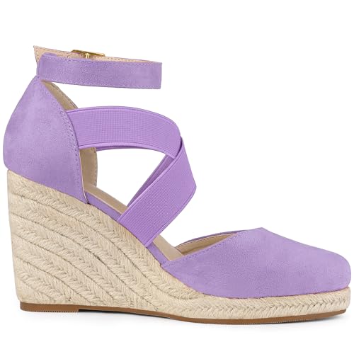 Allegra K Women's Closed Toe Wedge Espadrille Sandals S70692