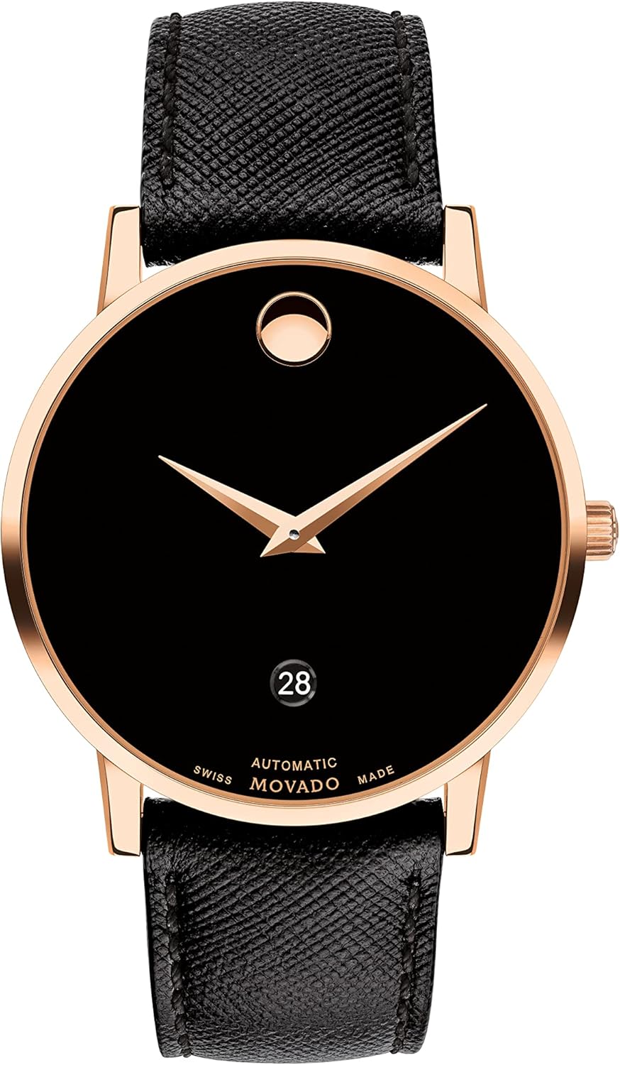Movado Museum Classic Men's Watch - Swiss Automatic Movement, Calfskin Strap - 3 ATM Water Resistance - Classic, Luxury Fashion Timepiece for Him - 40mm