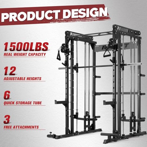 RitFit M1 & M1 Pro Smith Machine with Cable Crossover System for Home Gym Y659852