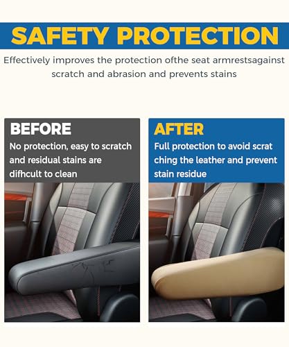 2PCS Gray Cloth Car Armrest Cover for Front Seat Center Console F18518