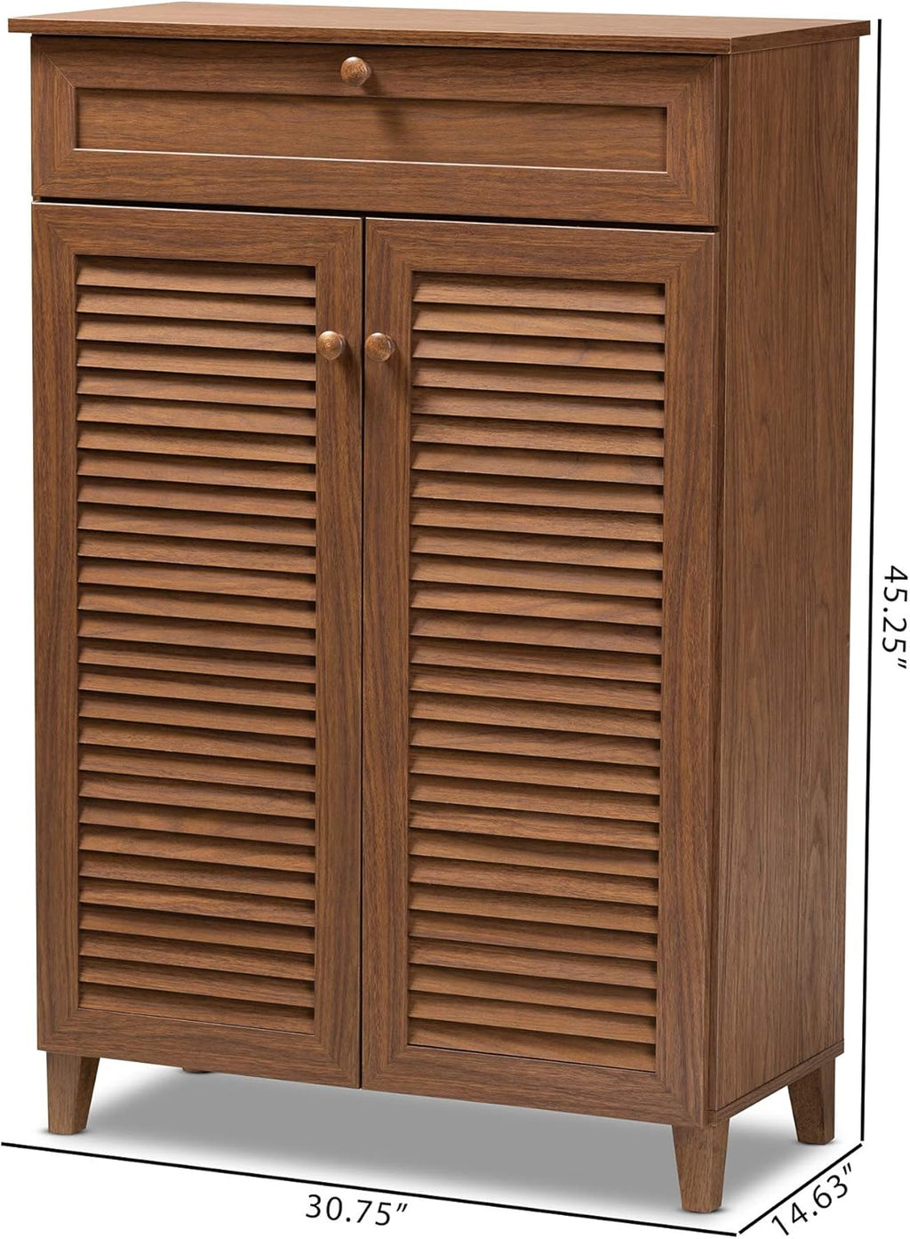 Baxton Studio Shoe Cabinet, Walnut X705466