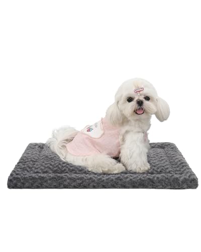 Washable Dog Bed Mat Ultra Soft Crate Pad for Large Dogs, 41 x 27 Inch, Gray K707024