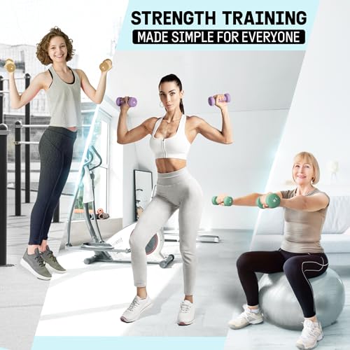 Yes4All Neoprene Coated Dumbbell Hand Weight Sets with Rack U179