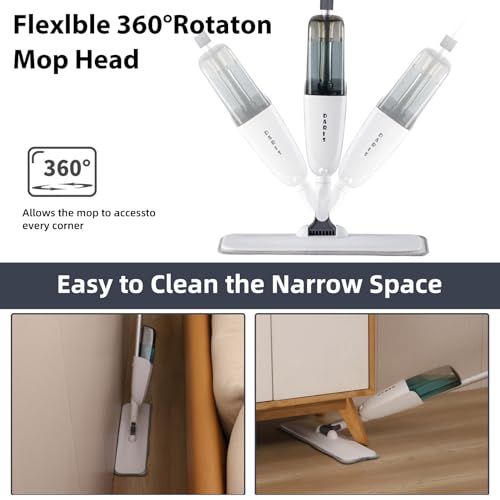 Microfiber Spray Mop for Floor Cleaning with 4 Washable Pads W7412
