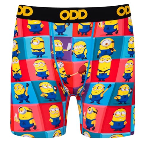 Odd Sox, Minions Despicable Me 4, Men's Boxer Brief Underwear - Adult Size